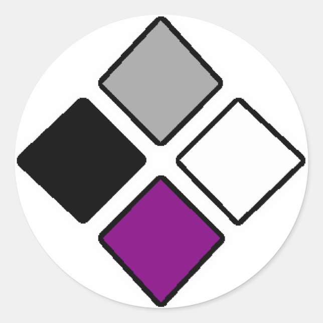 Asexuelle Diamantaufkleber Runder Aufkleber (Vorderseite)