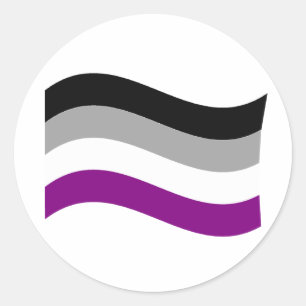 ASEXUELLE FLAGGE SCHWENKEND RUNDER AUFKLEBER
