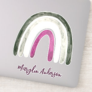 ASEXUELLE HERZEN UND RAINBWS-KUSTOM-MONOGRAMM AUFKLEBER