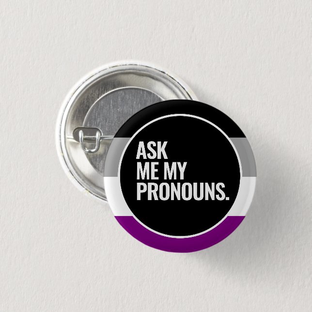 Asexuelle Pride-Flagge Button (Vorne & Hinten)