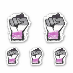 Asexuelle Protestfaust Aufkleber