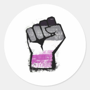 Asexuelle Protestfaust Runder Aufkleber