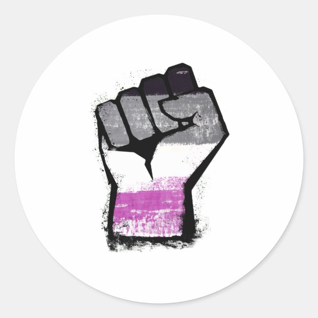 Asexuelle Protestfaust Runder Aufkleber (Vorderseite)