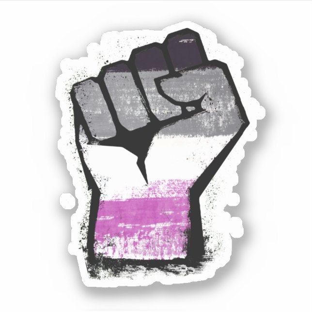 Asexuelle Protestfäuste Aufkleber (Vorderseite)