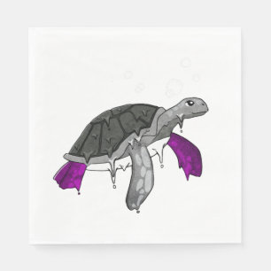 Asexuelle Stolz Ace-Flagge Meeresschildkröte Subti Serviette