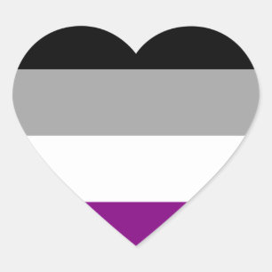Asexueller Stolz-Flagge Herz-Aufkleber