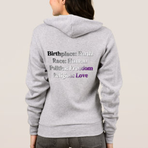 Asexueller Stolz - Geburtsort: Erde. Rasse: Mensch Hoodie