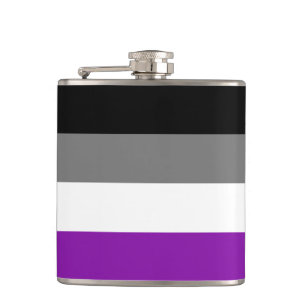 Asexueller Stolz, LGBTQ-Stolz, gestreifte Printwer Flachmann