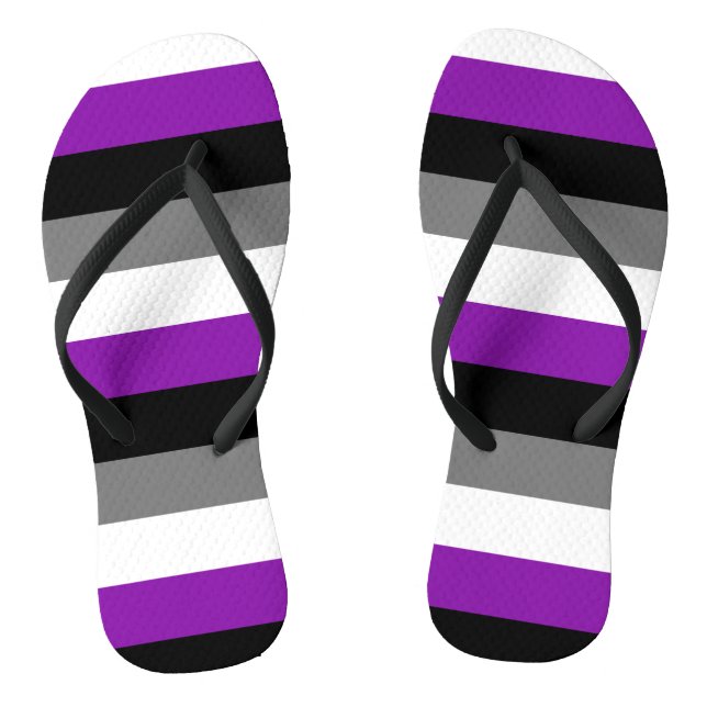 Asexueller Stolz, LGBTQ-Stolz, gestreifte Printwer Flip Flops (Fußbett)