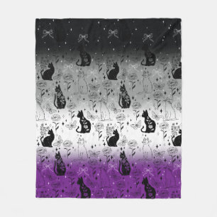 Asexueller Stolz schwarze Katze - Mystische Hexe Fleecedecke