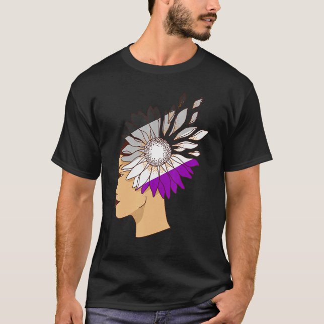 Asexueller Stolz Sonnenblume Mädchen Asexual Flag  T-Shirt (Vorderseite)
