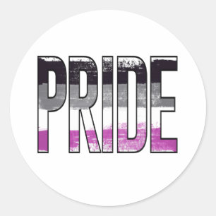 Asexueller Stolz-Wort Runder Aufkleber