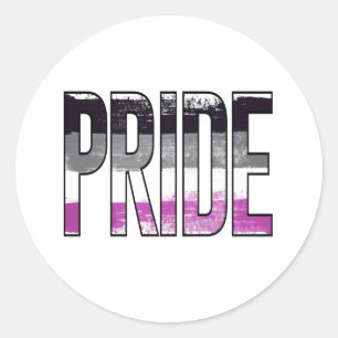Asexuelles Stolz-Wort Runder Aufkleber