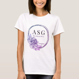 ASG-Logo in lila und indigo (Name auf der Rückseit T-Shirt