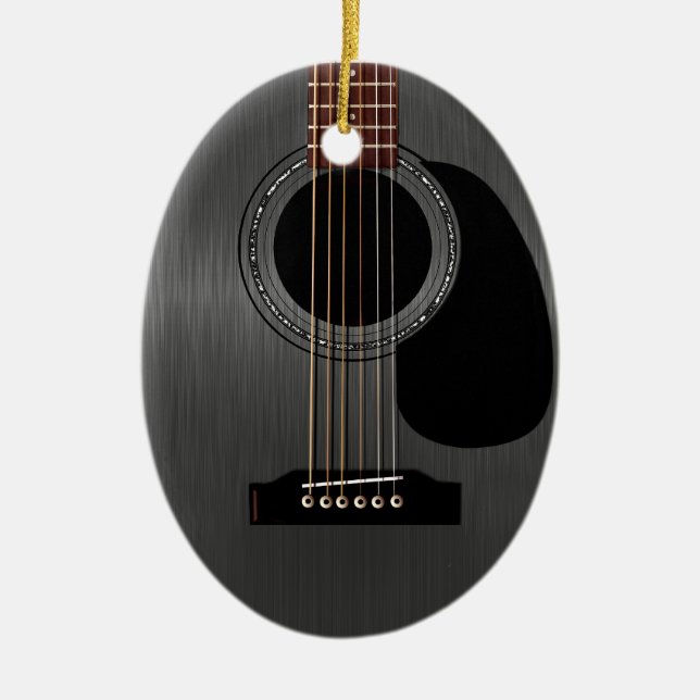Ash Black Acoustic Guitar Keramik Ornament (Vorne)