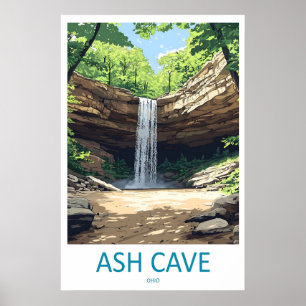 Ash Cave Vintage Reiseposter Ski Nationalpark Poster