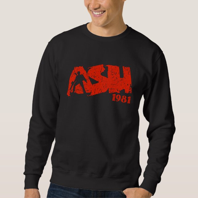 Ash Death 1981 Nerd Geek Vintage Graphic Sweatshirt (Vorderseite)