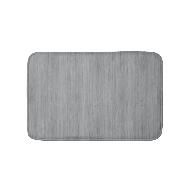 Ash Gray Bamboo Wood Grain Look Badematte (Vorderseite)