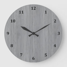 Ash Gray Bamboo Wood Grain Look Quadratische Wanduhr