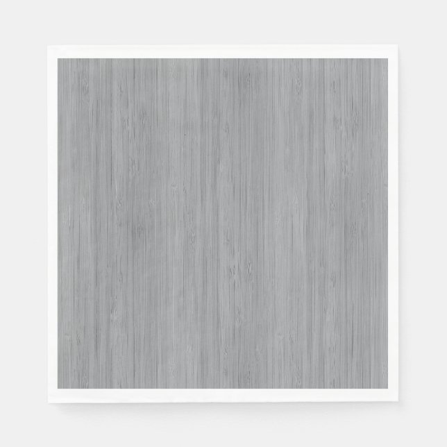 Ash Gray Bamboo Wood Grain Look Serviette (Vorderseite)