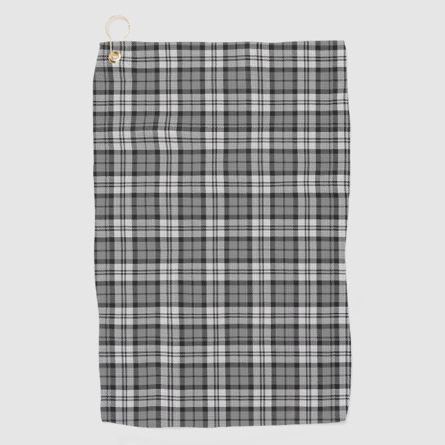 Ash Gray Blackwatch Campbell Tartan Kariert Golfhandtuch (Vorderseite)