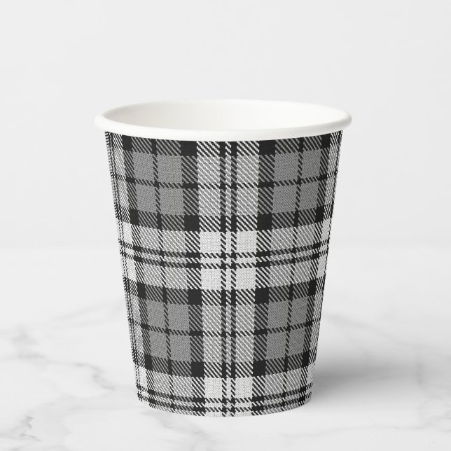 Ash Gray Blackwatch Campbell Tartan Kariert Pappbecher (Vorderseite)