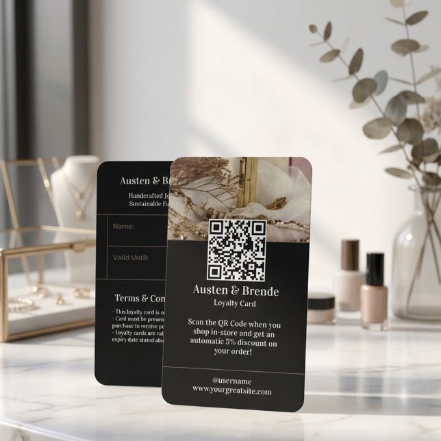 Ash Gray Brown Loyalty Card - Foto-Centric Visitenkarte (Loyalty Card - Photo-Centric Design for Beauty Retail!)