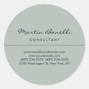 Ash Gray Minimalistisch Modernes Schlicht Runder Aufkleber