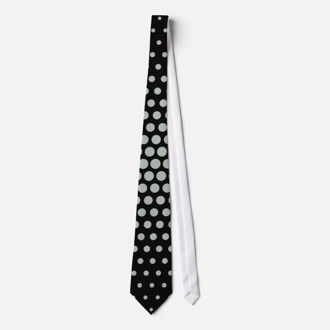 Ash gray Techno Dots Modern Black Krawatte (Vorderseite)