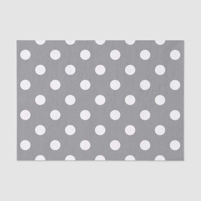 Ash Grey White Polka Dots Design Seidenpapier (Vorderseite)