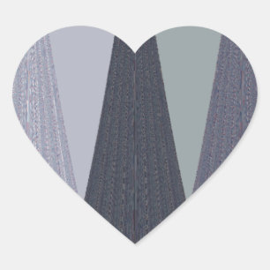 Ash Grey Zickzack Dots Art Print Herz-Aufkleber