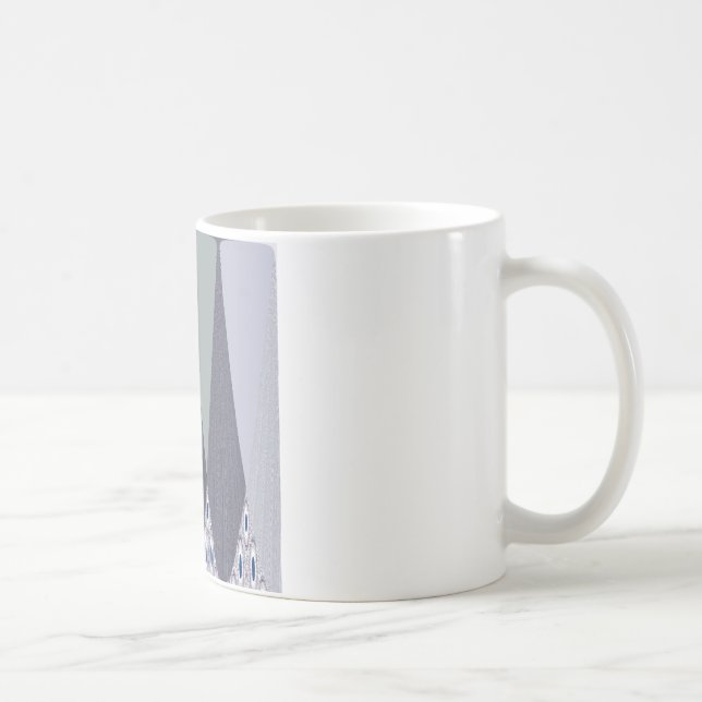 Ash Grey Zickzack Dots Art Print Kaffeetasse (Rechts)