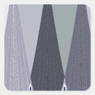 Ash Grey Zickzack Dots Art Print Quadratischer Aufkleber