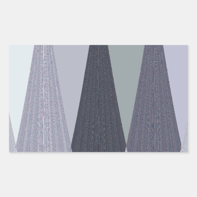 Ash Grey Zickzack Dots Art Print Rechteckiger Aufkleber (Vorderseite)