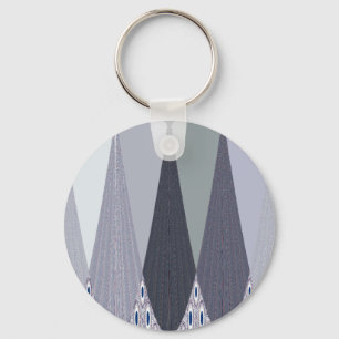 Ash Grey Zickzack Dots Art Print Schlüsselanhänger