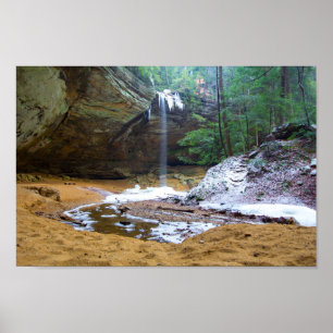 Ash Höhle im Winter, Ohio Poster