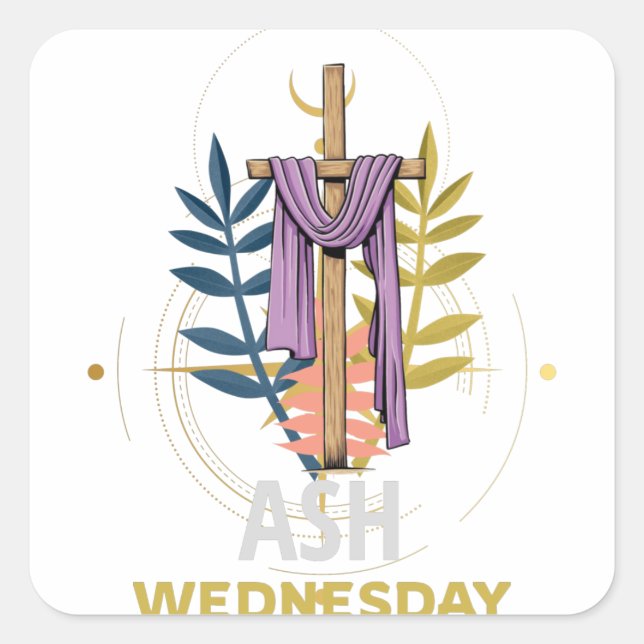 Ash Mittwoch Jesus Christentum Quadratischer Aufkleber (Vorderseite)
