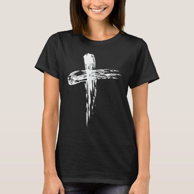 Ash Mittwoch Lent Cross Christlich katholische Rel T-Shirt (Vorderseite)