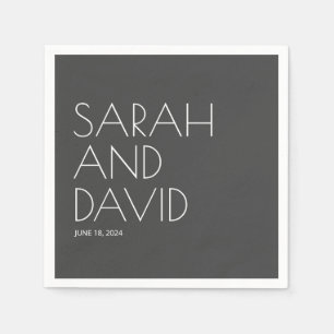 Ash ・ Moderne Minimalistische Hochzeit Serviette