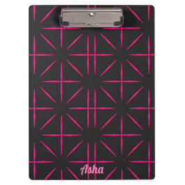 ASHA ~ Schwarz-Rosa-Design Klemmbrett