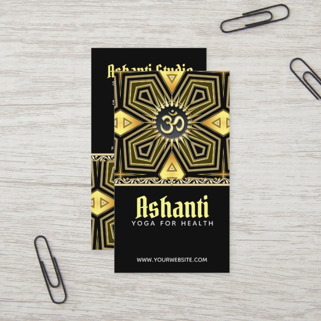 Ashanti Yoga Black Gold Deko Business Card Visitenkarte (Vorderseite/Rückseite Beispiel)