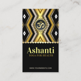 Ashanti Yoga Stylish Black Gold Carte de visite