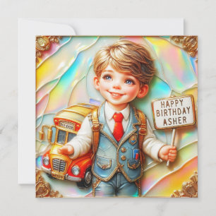 ASHER ~ Carte d'anniversaire ~ Moniteur de franchi