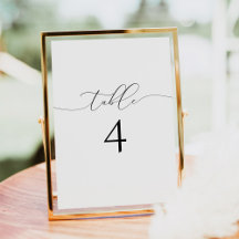 ASHER Elegant Calligraphy Script-Tischnummer