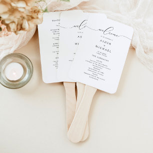 ASHER Elegant Calligraphy Script Wedding Program Fächer