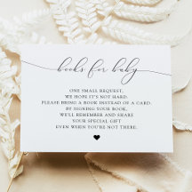ASHER Elegante Script Books for Baby Shower Card