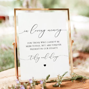 ASHER Elegantes Calligraphy-In-Gedenken-Schild Poster