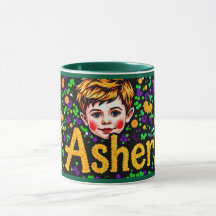 ASHER ~ GLOSSY Sequin Picture ~ Tasse