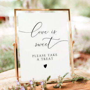 ASHER Kalligraphie Liebe ist süße Dessertspeise Poster