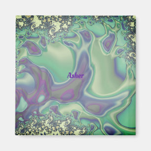 ASHER ~ Weiches Pastell Muster ~ Personalisiert Magnet